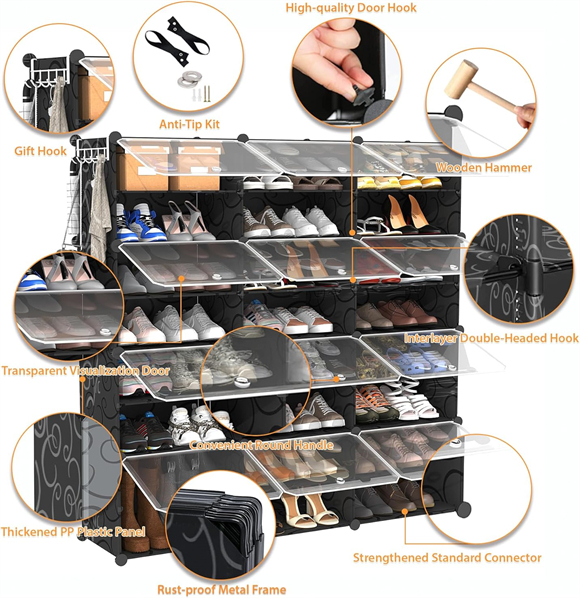 Shoe rack with cover